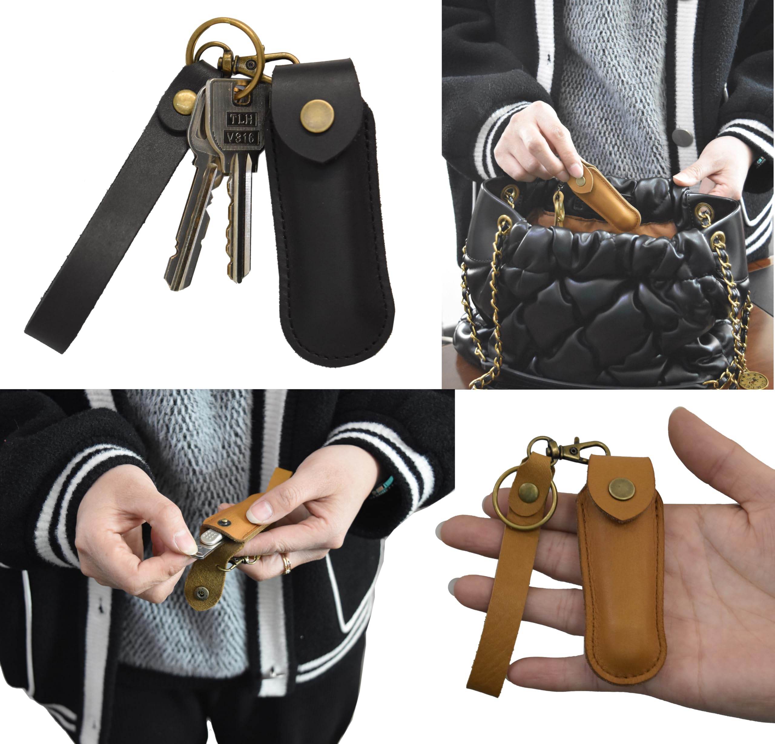 Amazon | 楽々ショップ 爪切り用本革カバー ナスカン付き キーリング