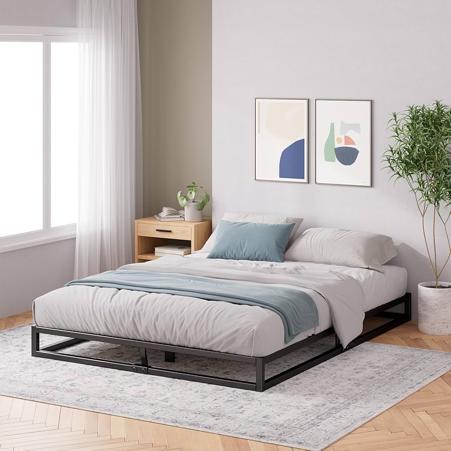 Amazon｜ZINUS ベッドフレーム セミダブル Joseph Metal Platforma 6in