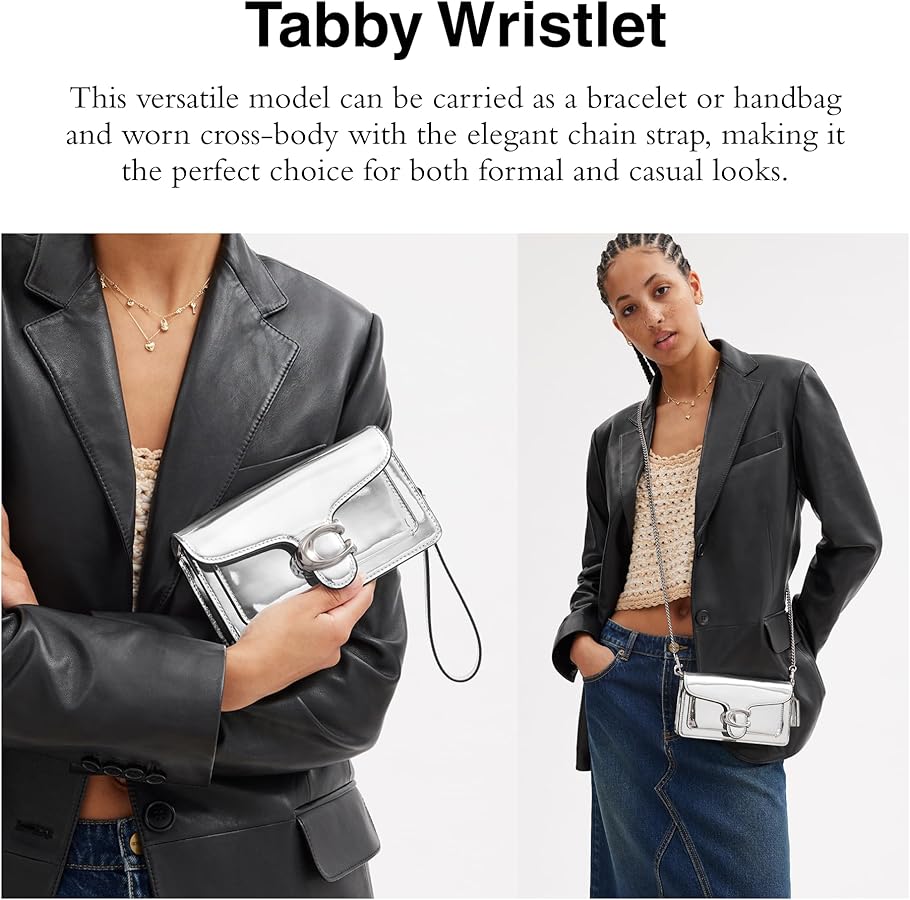 Amazon.co.jp: [COACH] シルバーメタリックのタビークロスボディ, L