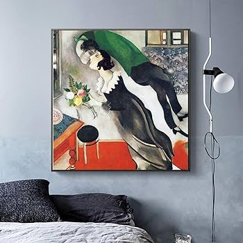 Amazon.co.jp: マルクシャガールヴィンテージポスター誕生日キャンバス