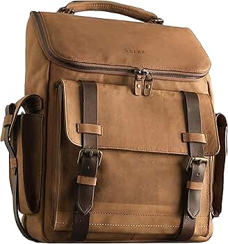 Amazon.com: Leather Backpack for Men, Brown - Top Grain Leather