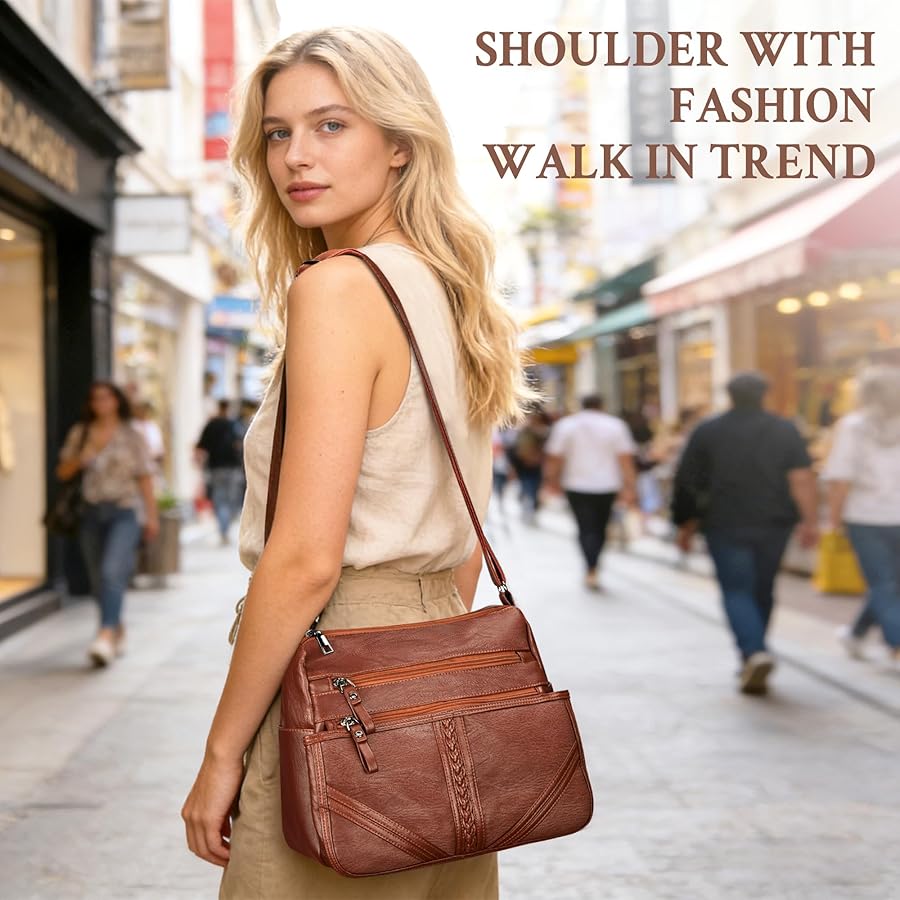 Amazon.com: ELDA Crossbody Bags For Women Pocketbooks Soft PU