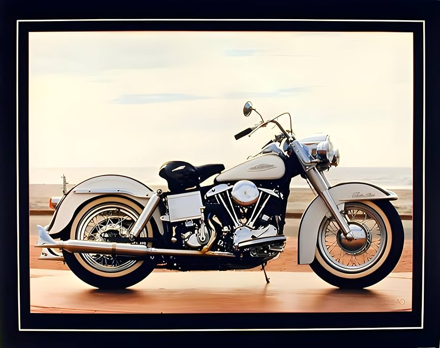 Amazon.co.jp: 1967 White Shovelhead Harley Davidson Vintage