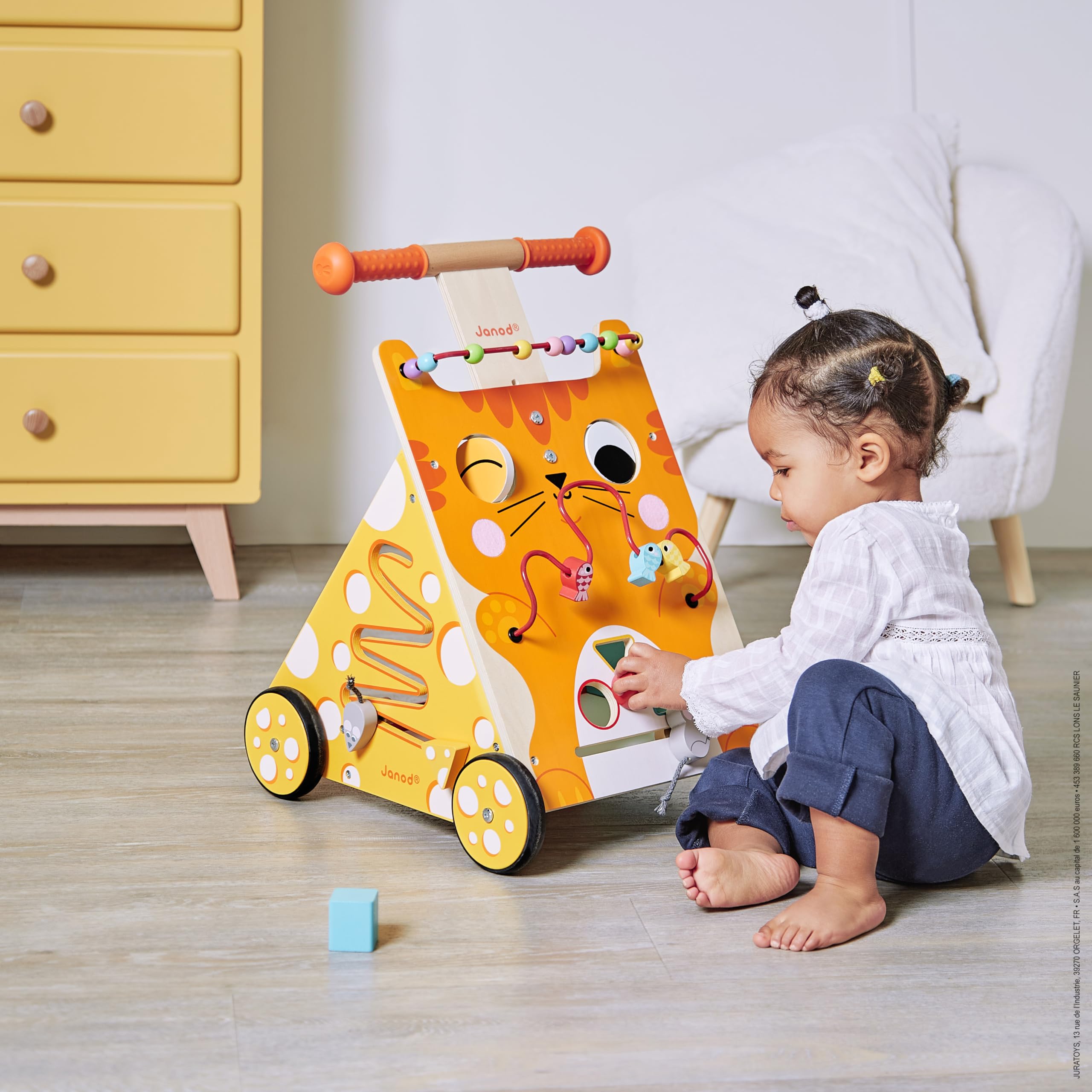 Amazon.com: Janod Wooden Activity Baby Walker Cat - 21.1