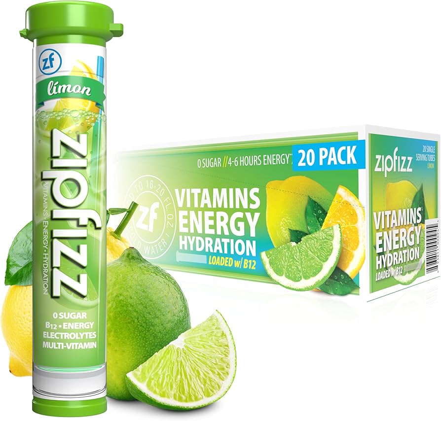 Amazon.com : Zipfizz Daily Energy Drink Powder, Limon, 20 Pack | 3