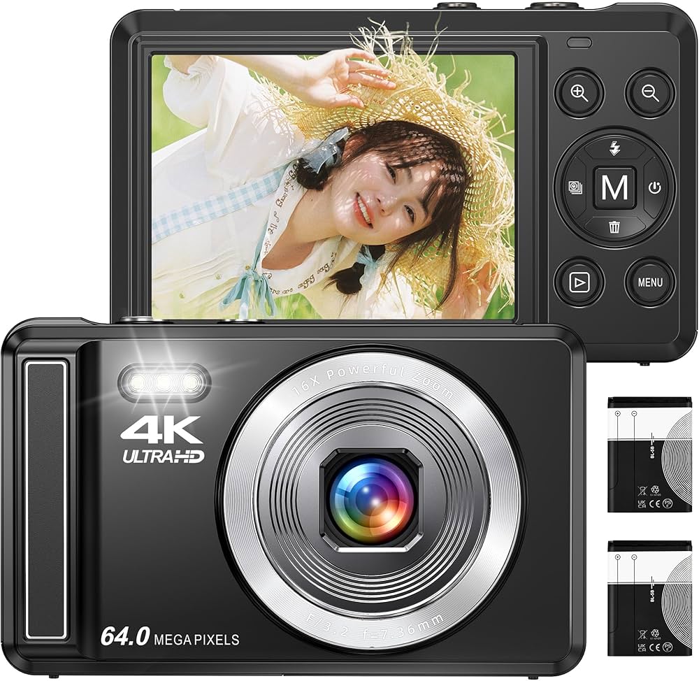 Amazon | デジカメ 4K 6400万画素 デジタルカメラ AFオートフォーカス