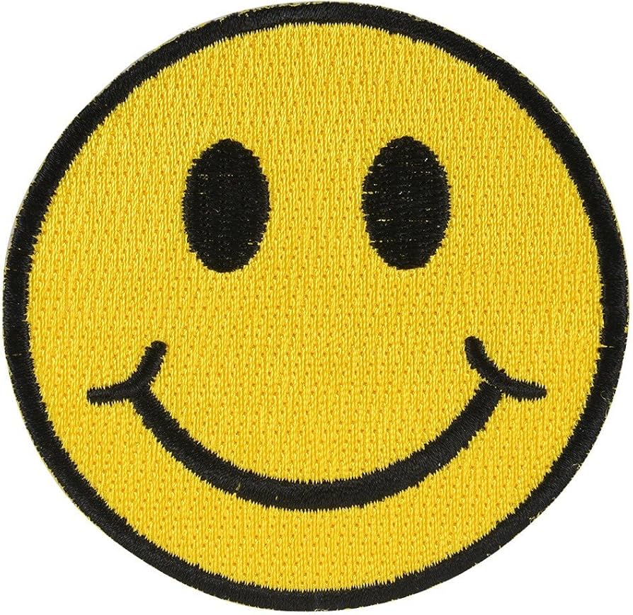 Amazon | ミリタリーパッチ スマイルマーク 丸型 アイロンシート付