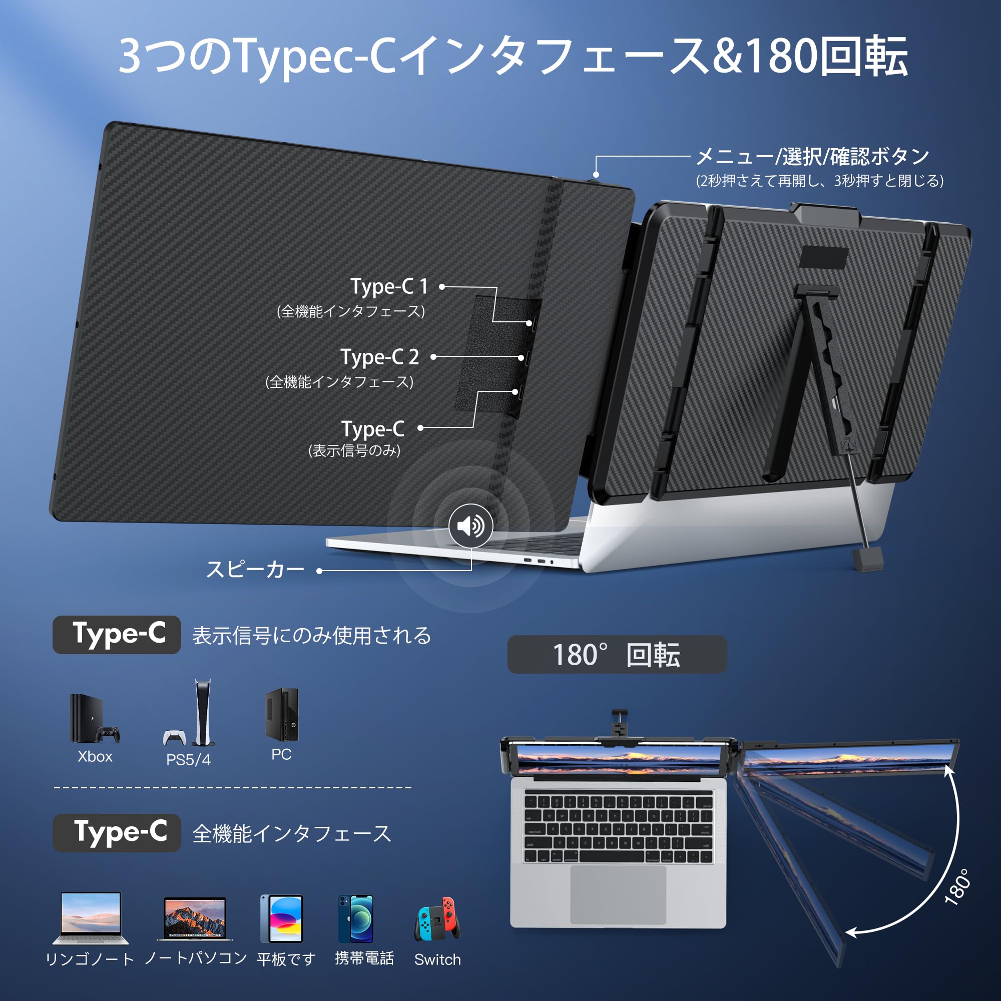 Amazon.co.jp: Kwumsy ポータブルディスプレイS1 Portable Monitor 14