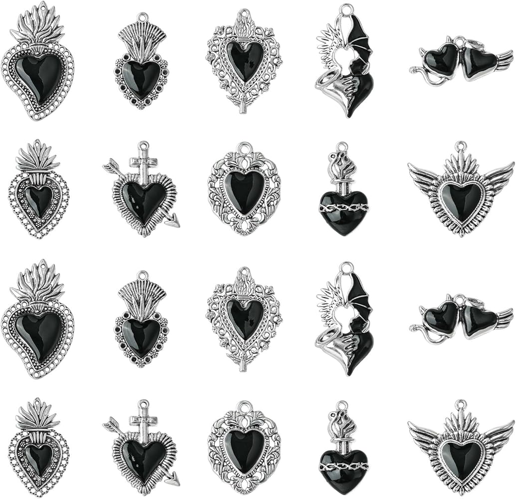 Amazon.co.jp: Ipotkitt 20個 10スタイル ブラック合金 エナメル