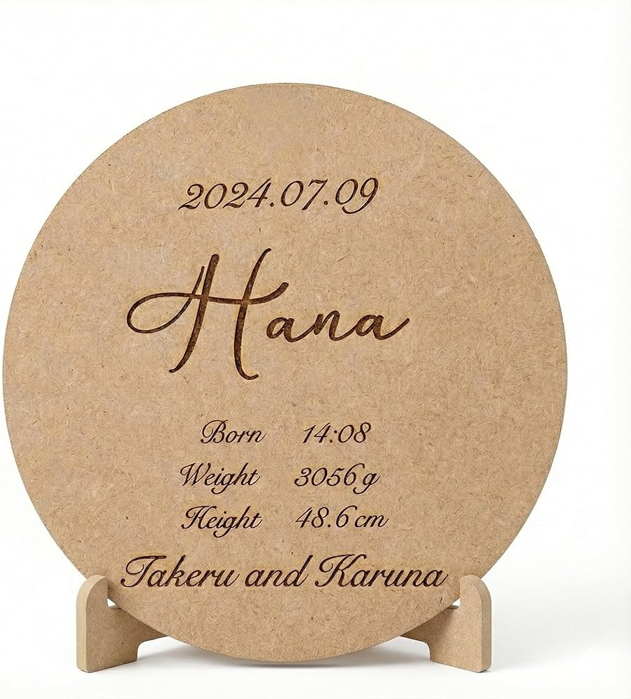 Amazon.co.jp: ［SILURE］命名書 スタンド付 ニューボーンフォト 月齢