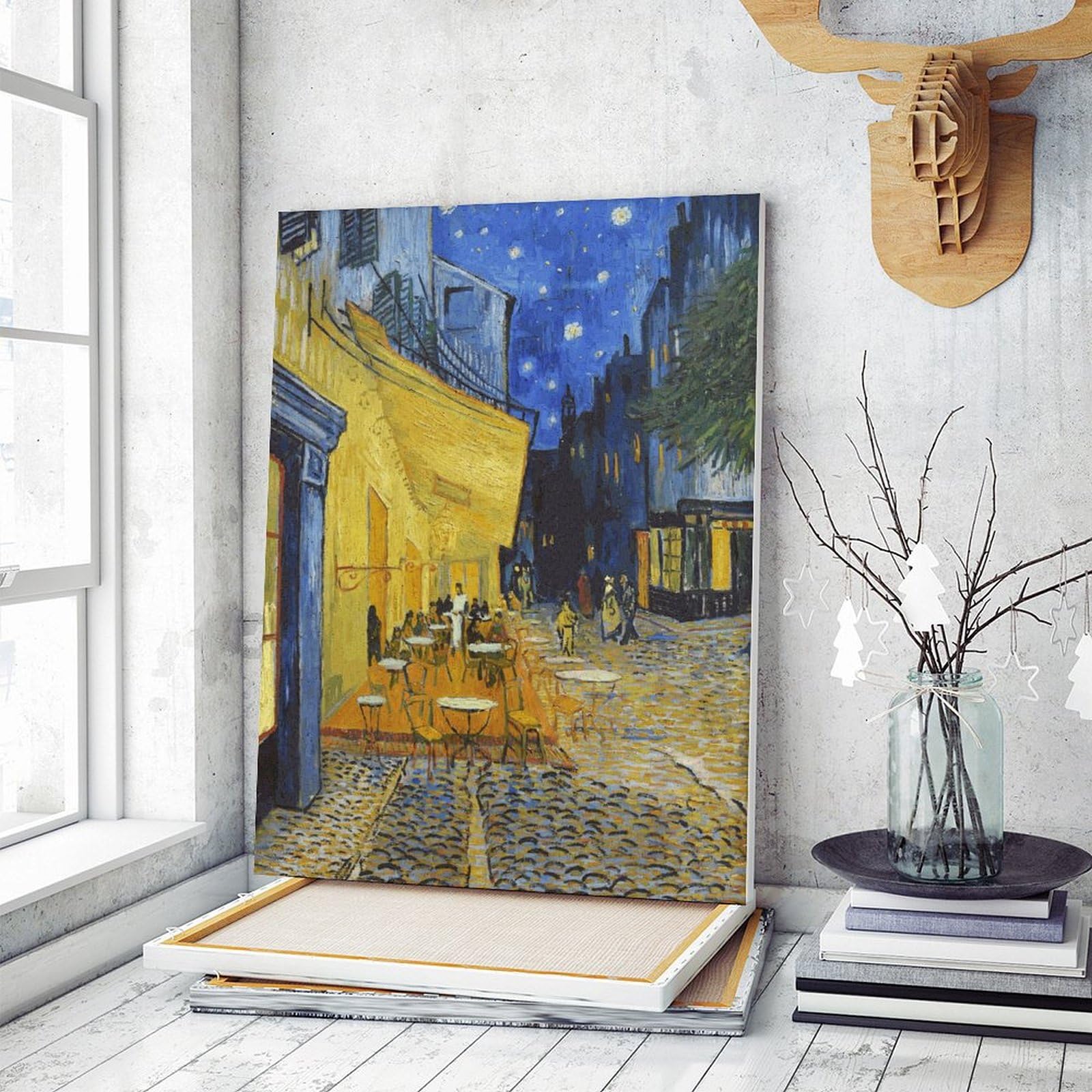 Amazon.co.jp: デジタル油絵 ゴッホ 夜のカフェテラス 数字油絵 手塗り
