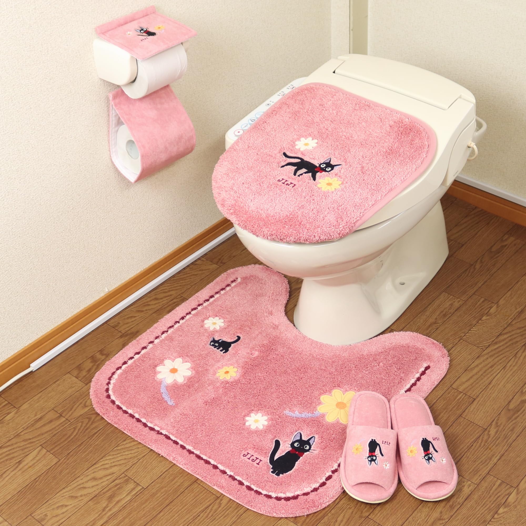 Amazon | 魔女の宅急便 トイレマットセット 4点セット ジブリ ジジ 花