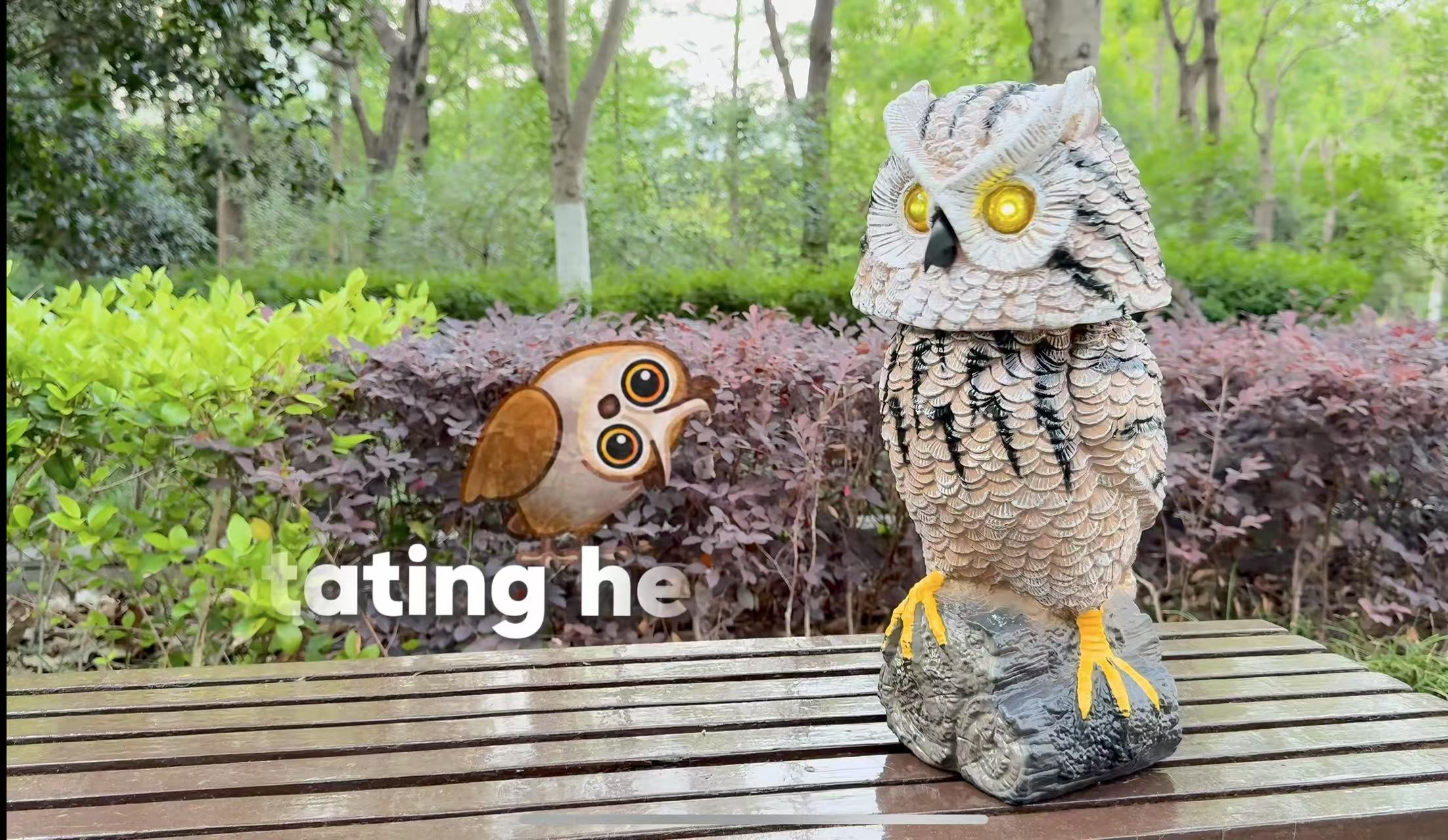 Amazon.com: Owlsome Solar Tiger Owl with Flashing Eyes, Rotating