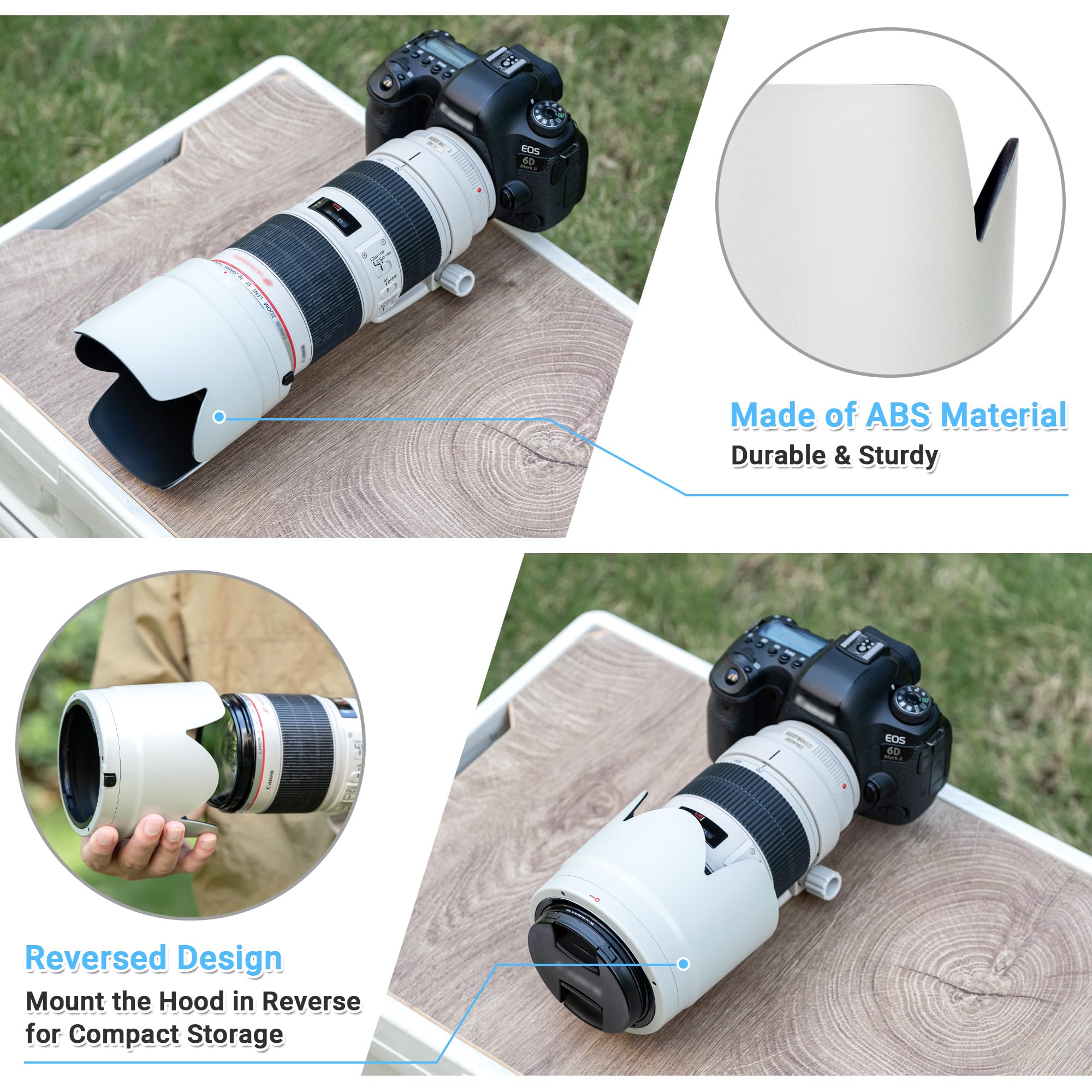 Amazon | JJC レンズフード 白 花形 Canon EF 70-200 f2.8l IS II USM