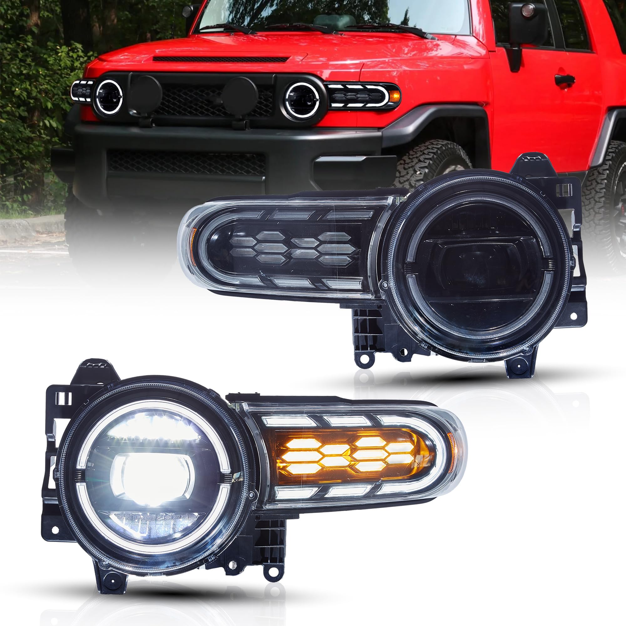 Amazon | VLAND トヨタ FJ クルーザー ヘッドライト オープニング