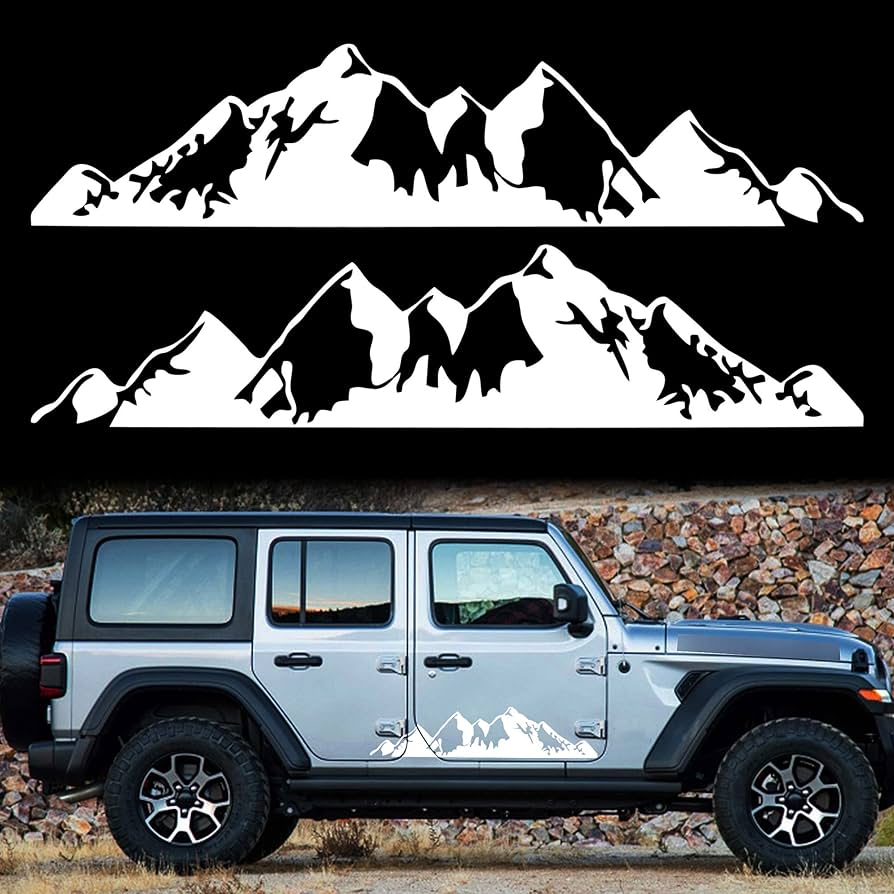 Amazon.co.jp: TOMALL 1ペア 75cm マウンテンステッカー車のボディドア