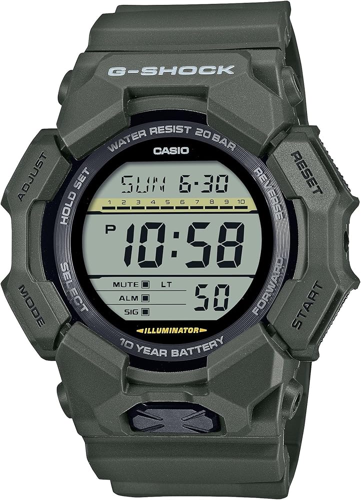 Amazon.com: Casio G-Shock Olive Green Digital 10 Year Battery