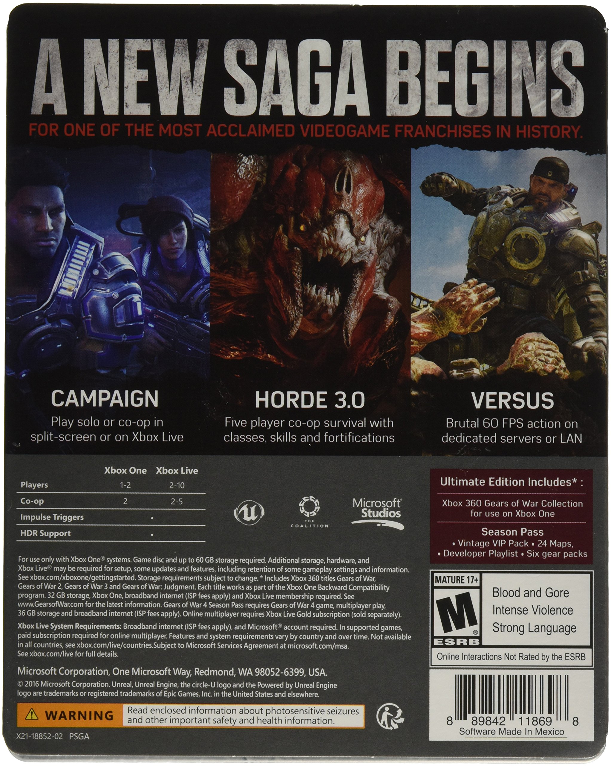 Amazon.com: Gears of War 4: Ultimate Edition (Includes SteelBook