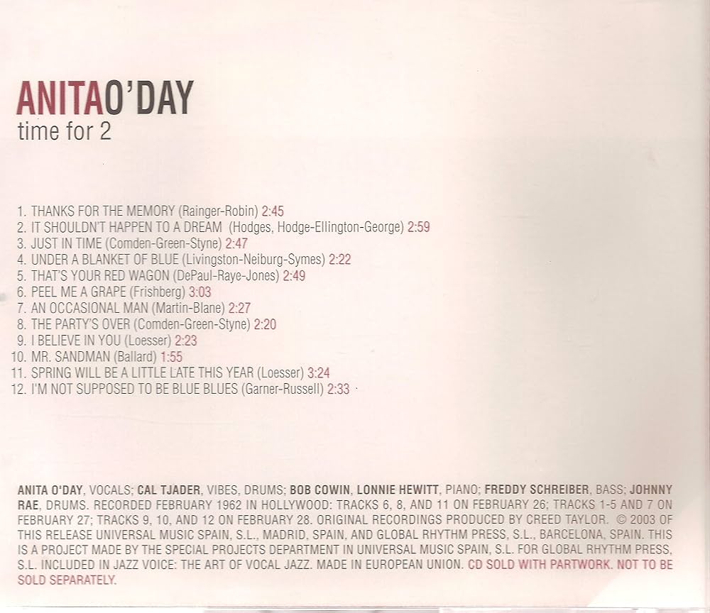 Amazon.co.jp: アニタ・オデイ&カル・ジェイダー/タイム・フォー2(紙