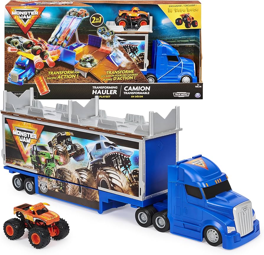 Amazon.com: Monster Jam, Transforming Hauler Playset and Storage
