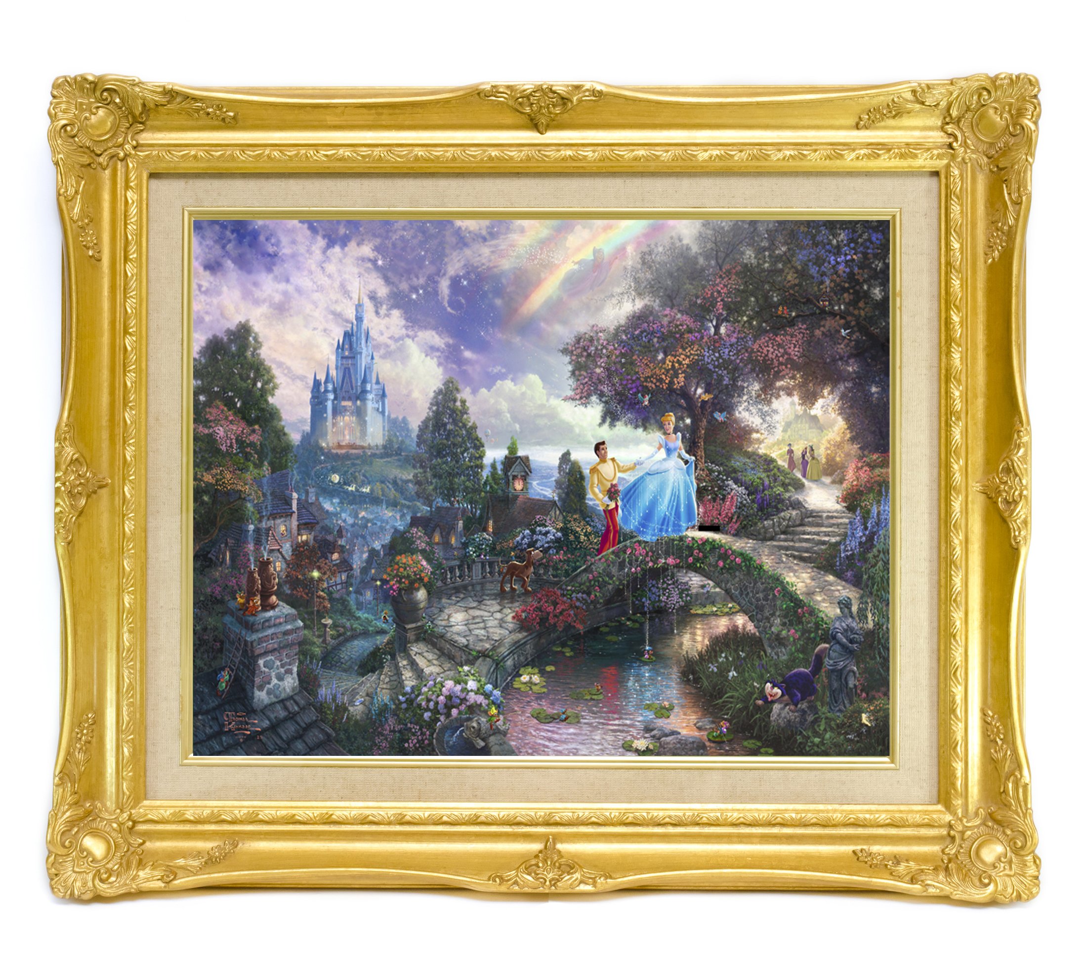 Amazon.co.jp: 西洋絵画 ディズニー シンデレラ Cinderella 豪華額縁付