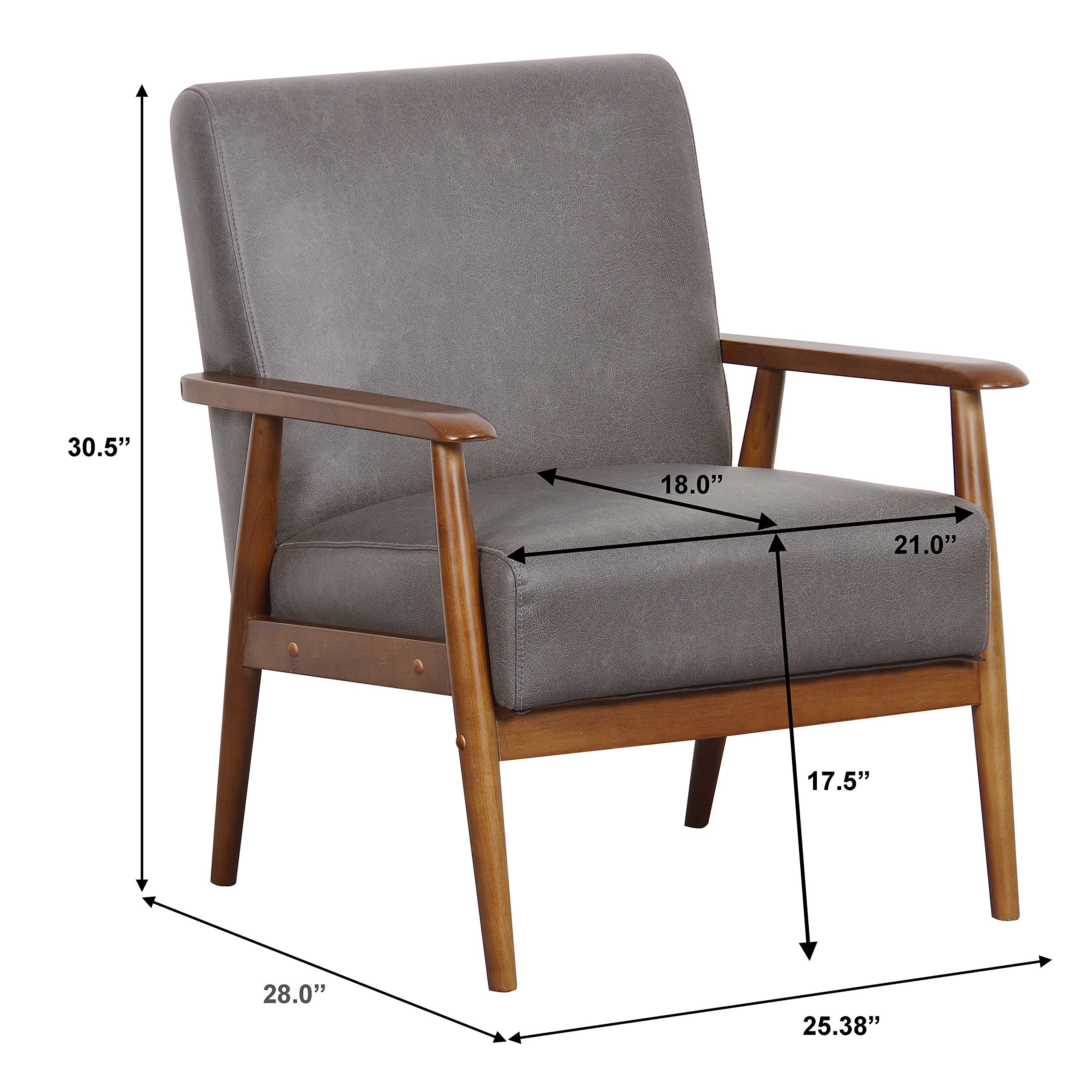 Amazon.com: Pulaski Wood Frame Faux Leather Accent Chair, 25