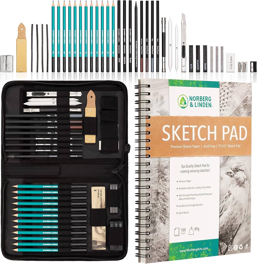 Amazon.com: Norberg & Linden XXL Drawing Set - Sketching and