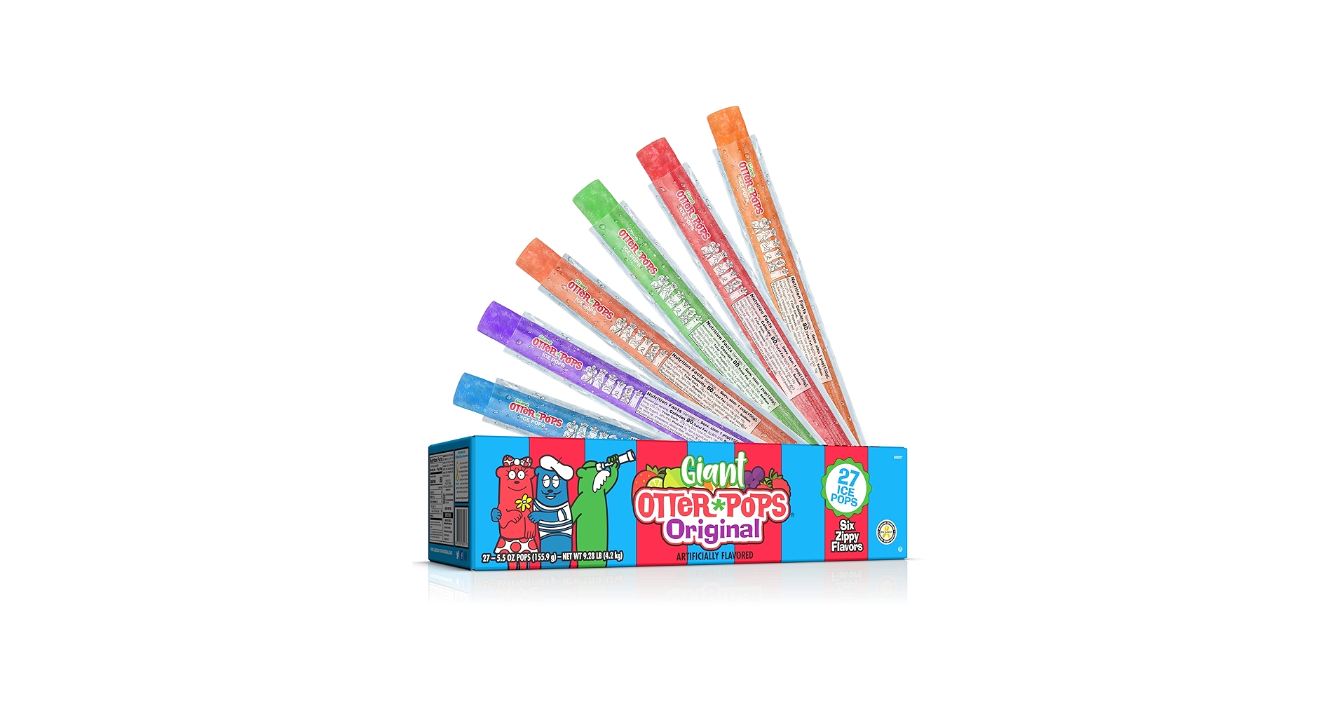 Amazon.com: Otter Pops, Giant Original 5.5oz, 27 Ice Pops, Six