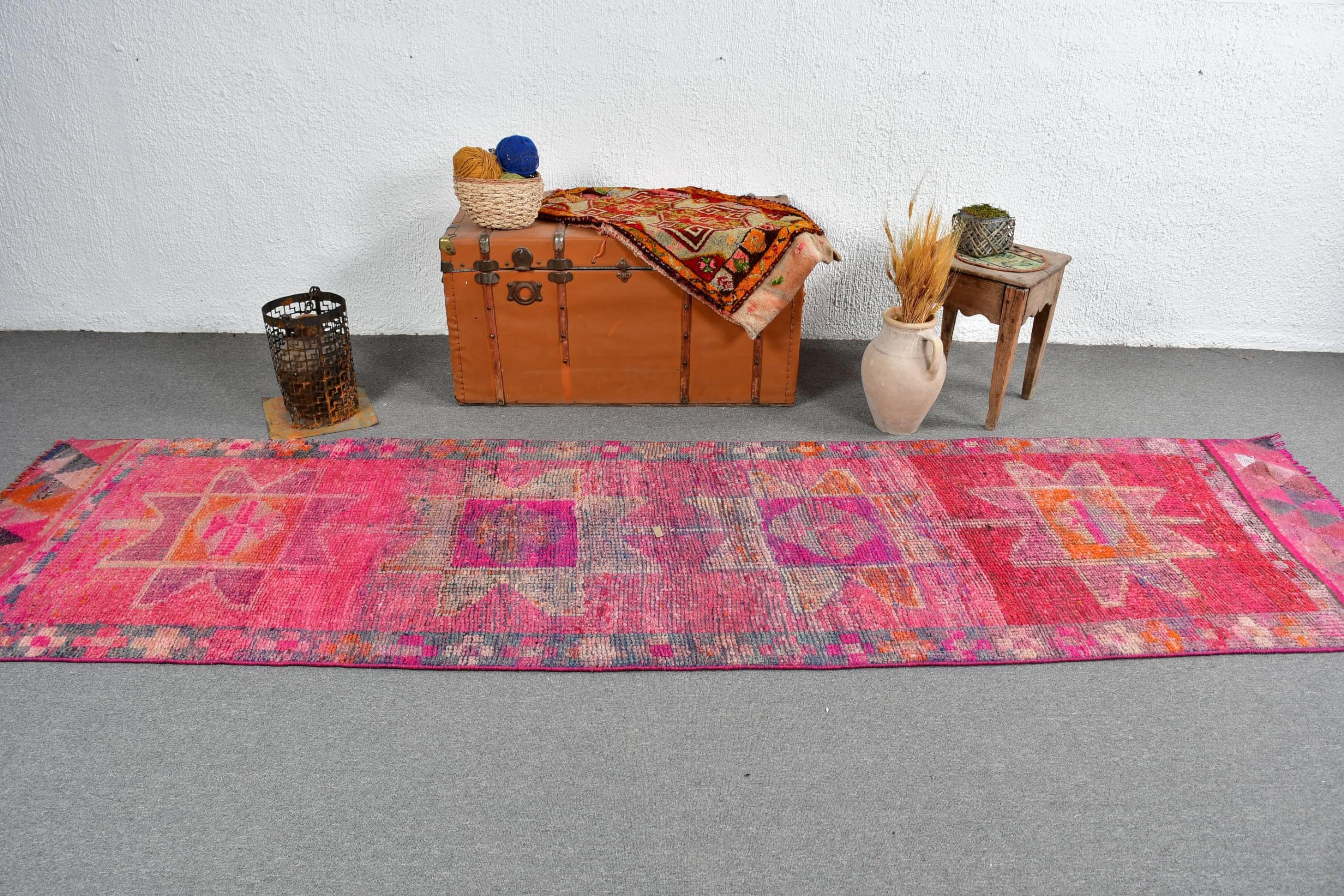 トルコヴィンテージラグ 215×71ロングランナー カイセリ アンティーク