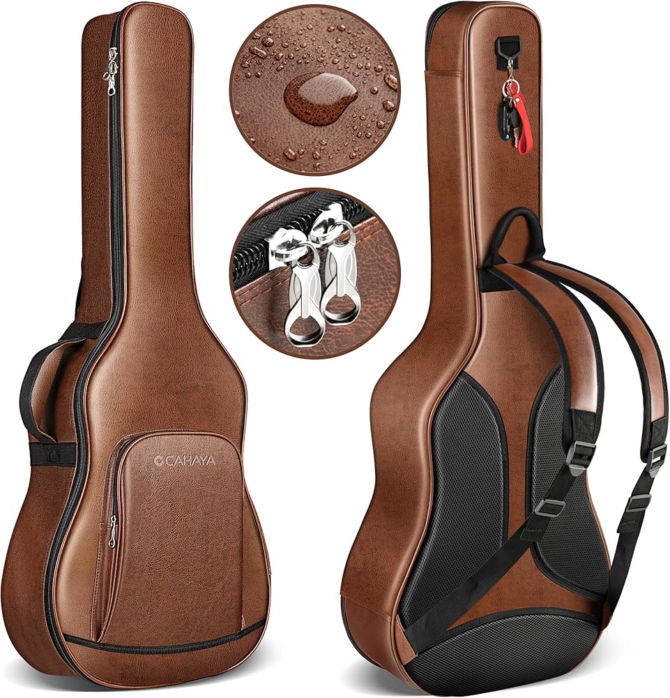 Amazon.co.jp: CAHAYA アコースティックギターケース 15mm厚手パッド