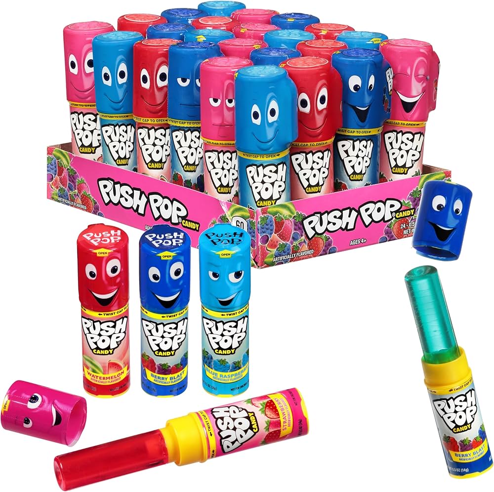 Amazon.co.jp: Topps push pop fruit frenzy candy - 24 pieces/pack