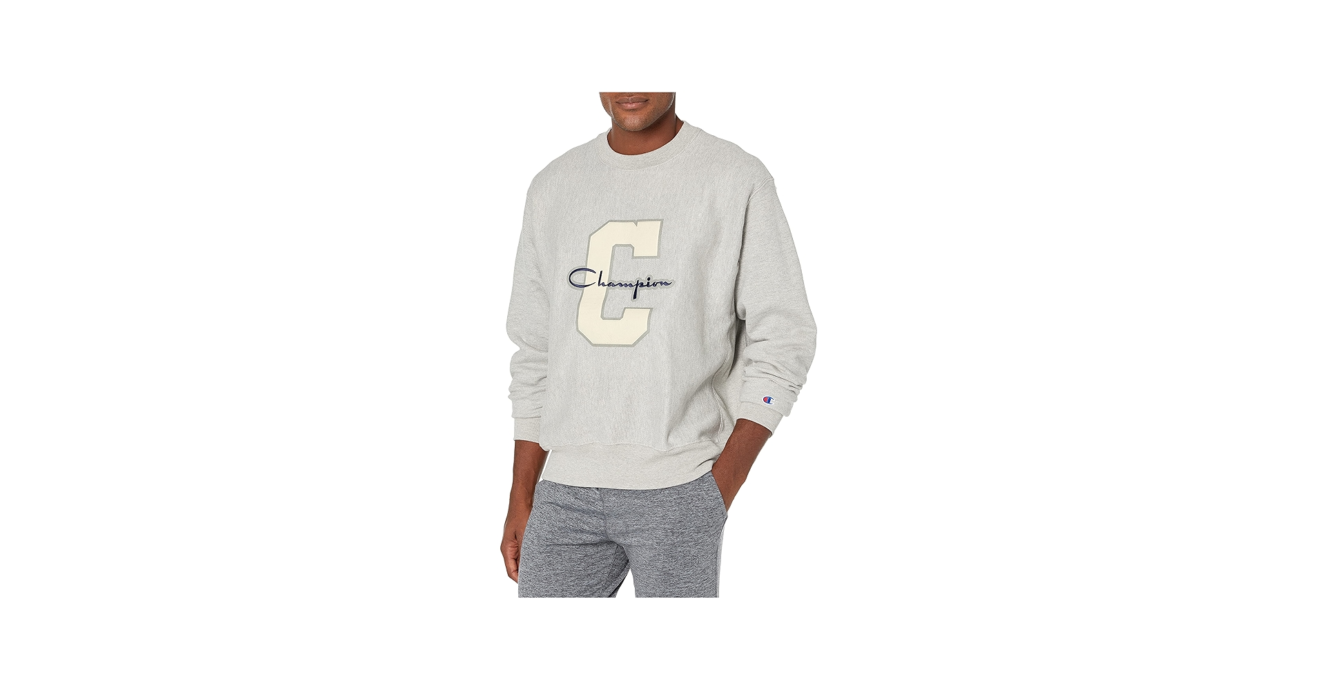 Champion Men's Reverse Weave Sweatshirt, Oxford Gray 2, X-Small at