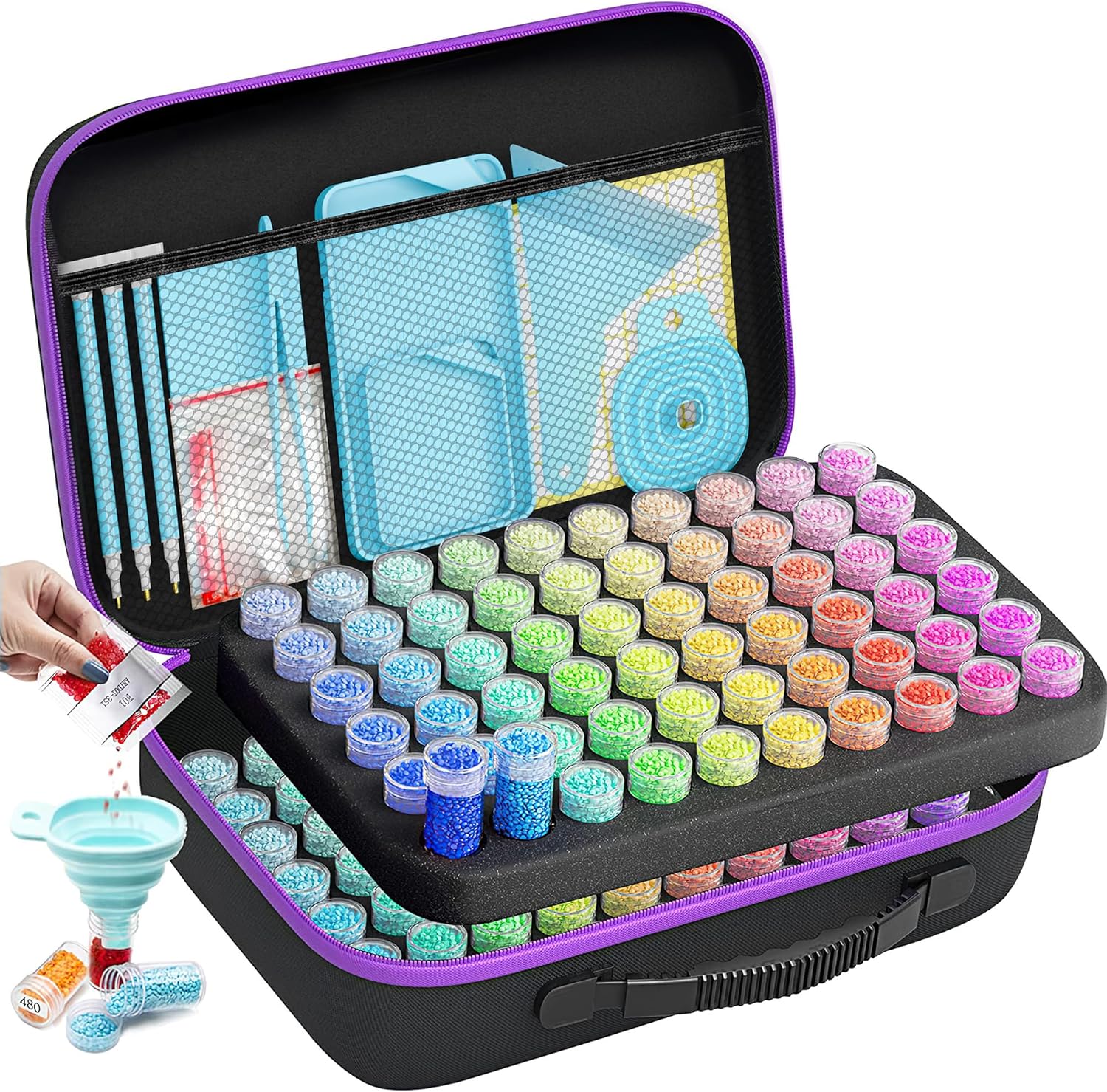 Amazon.co.jp: ARTDOT 120スロットストレージコンテナ ダイヤモンド