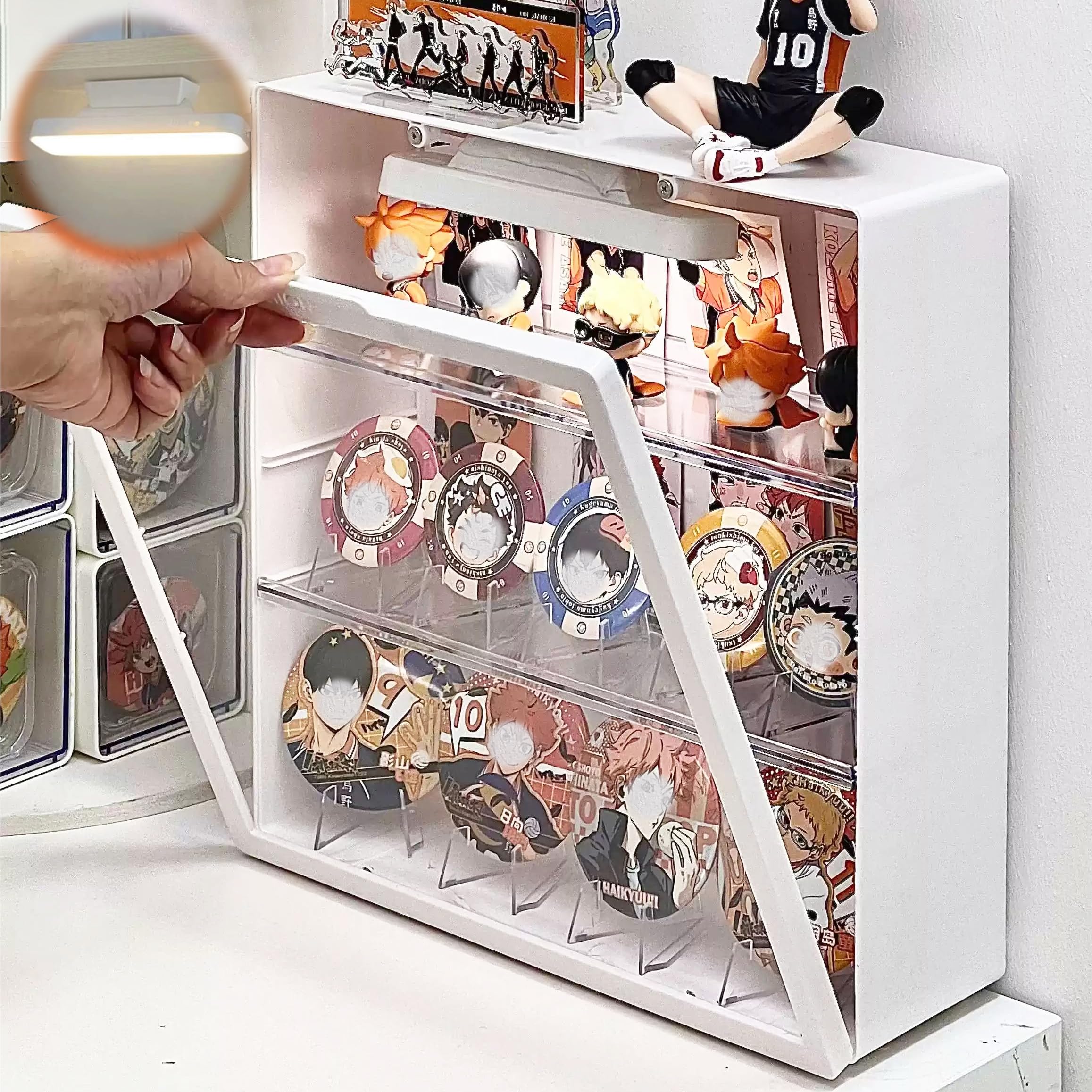 Amazon.co.jp: REDICE 缶バッジ 収納 ボックス スタンド＆壁掛け両用