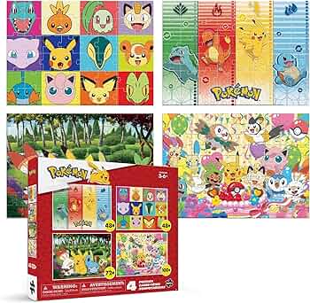 Amazon | 4x1 キッズマルチパック - ポケモン。 | ジグソーパズル