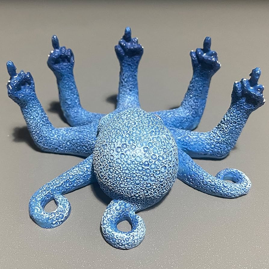 Amazon.co.jp: ARTFILIF ユーモラスで面白いタコの置物 怒ったタコの像