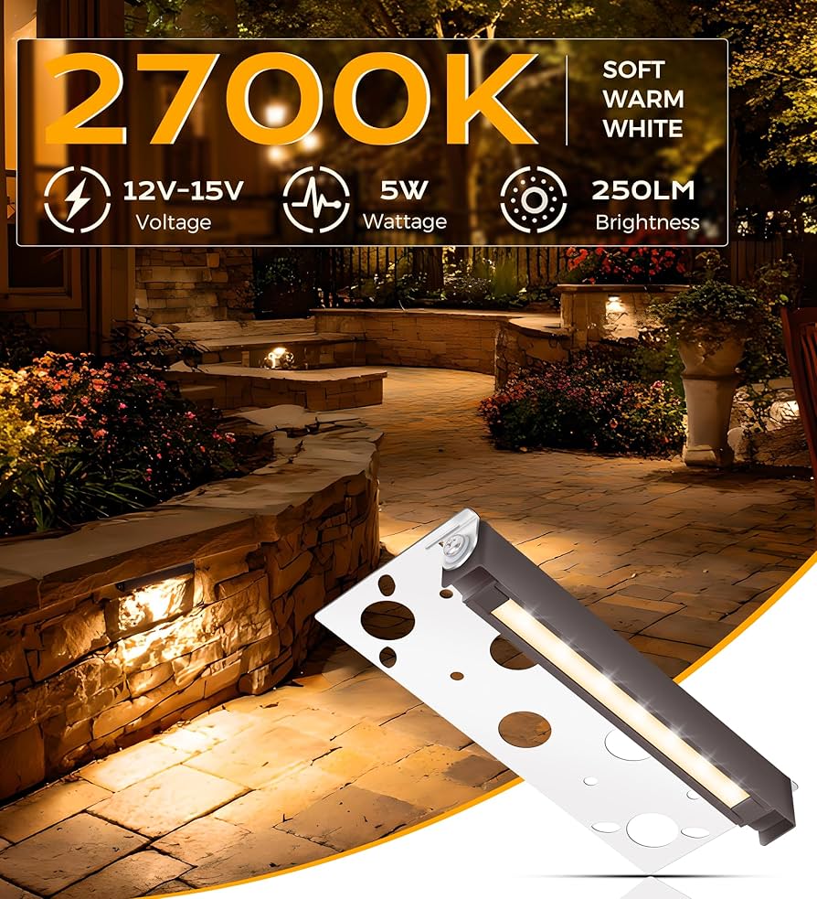 CLOUDY BAY [6 Pack] 7 Inch 12V-15 VAC/DC Low Voltage Hardscape