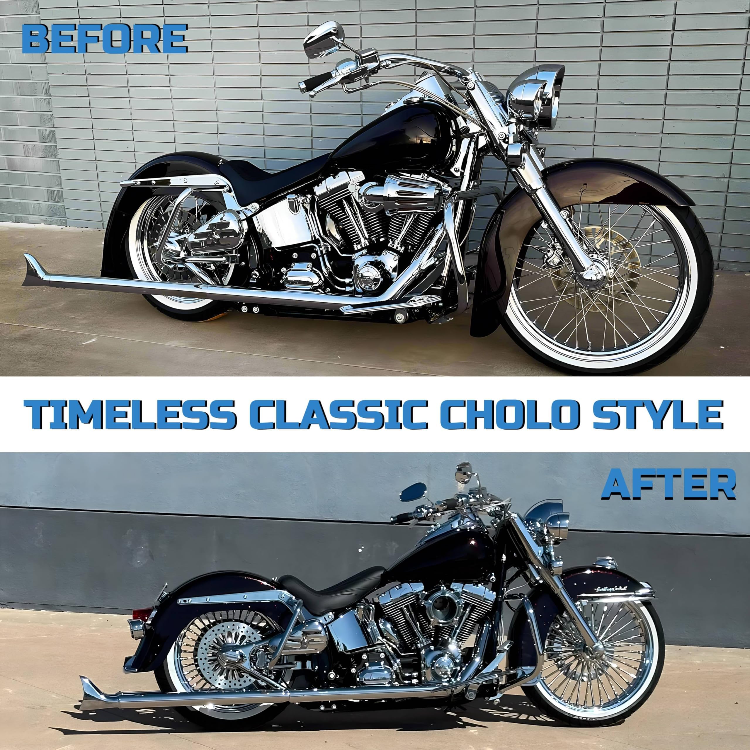 Amazon.co.jp: FatFlex 16インチ リアホイール クロムファットスポーク