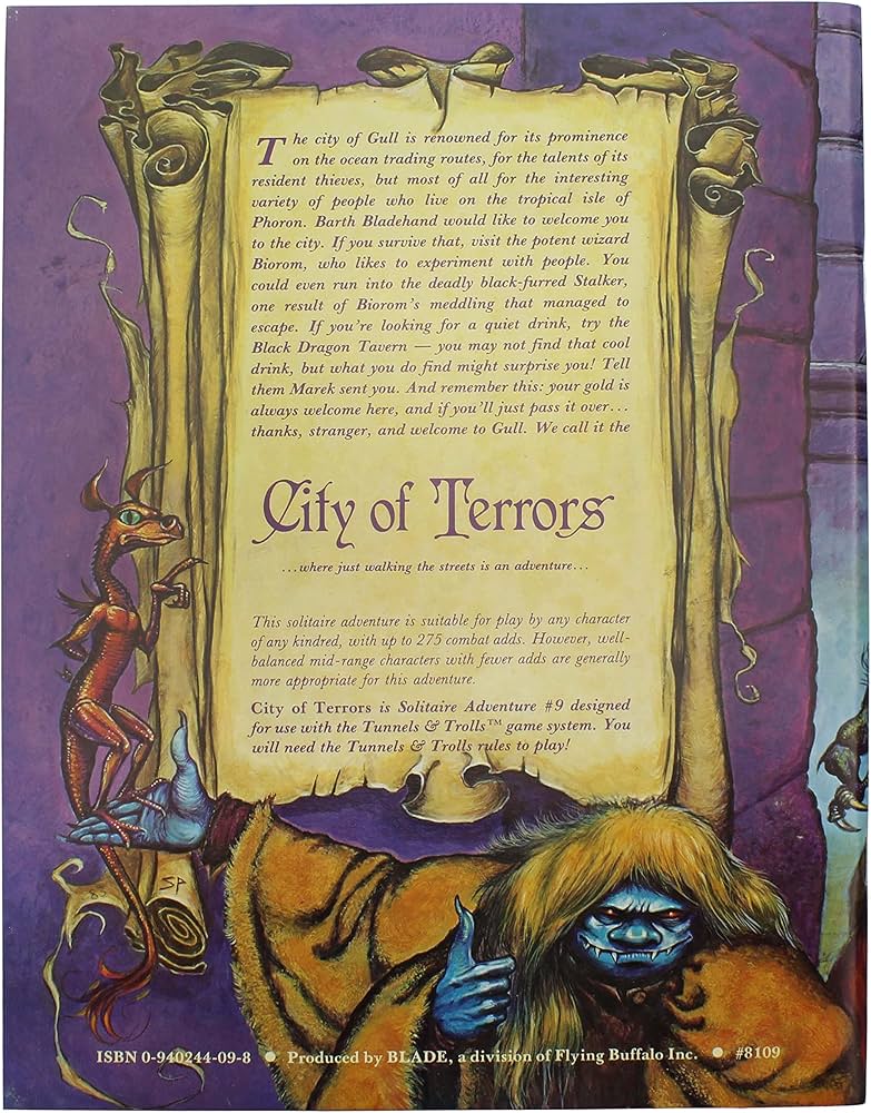Tunnels & Trolls Solo Adventure 9: City of Terrors (Original