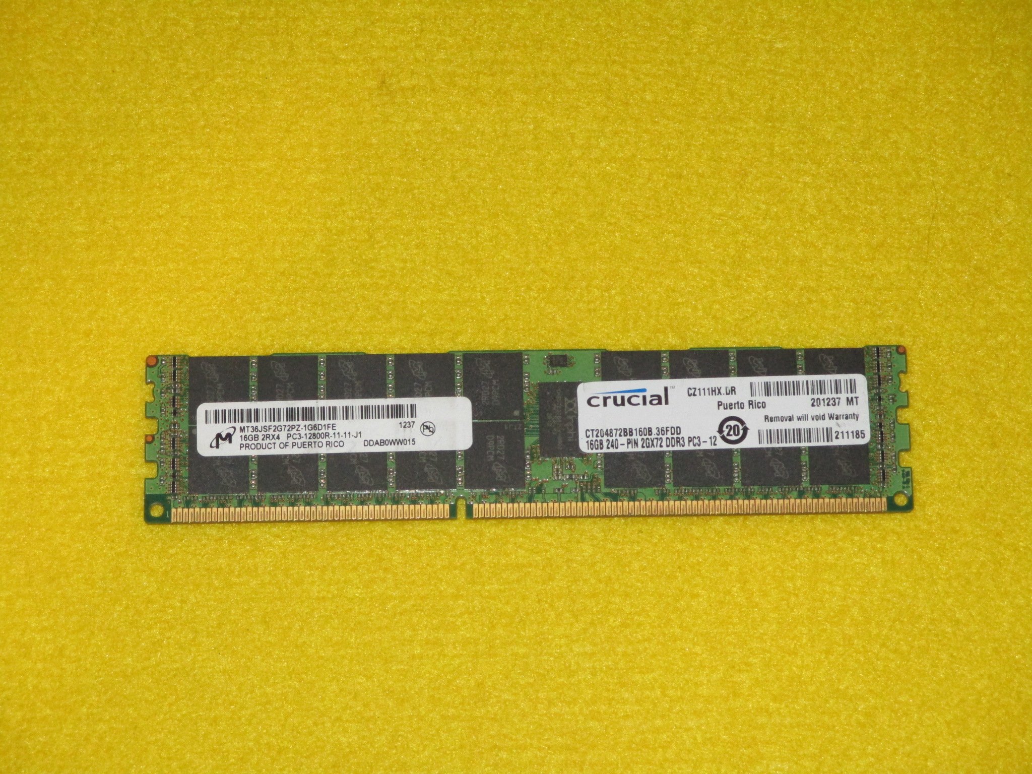 Crucial Technology RAM Memory 1 x 16GB DDR3 SDRAM 16 DDR3 1600