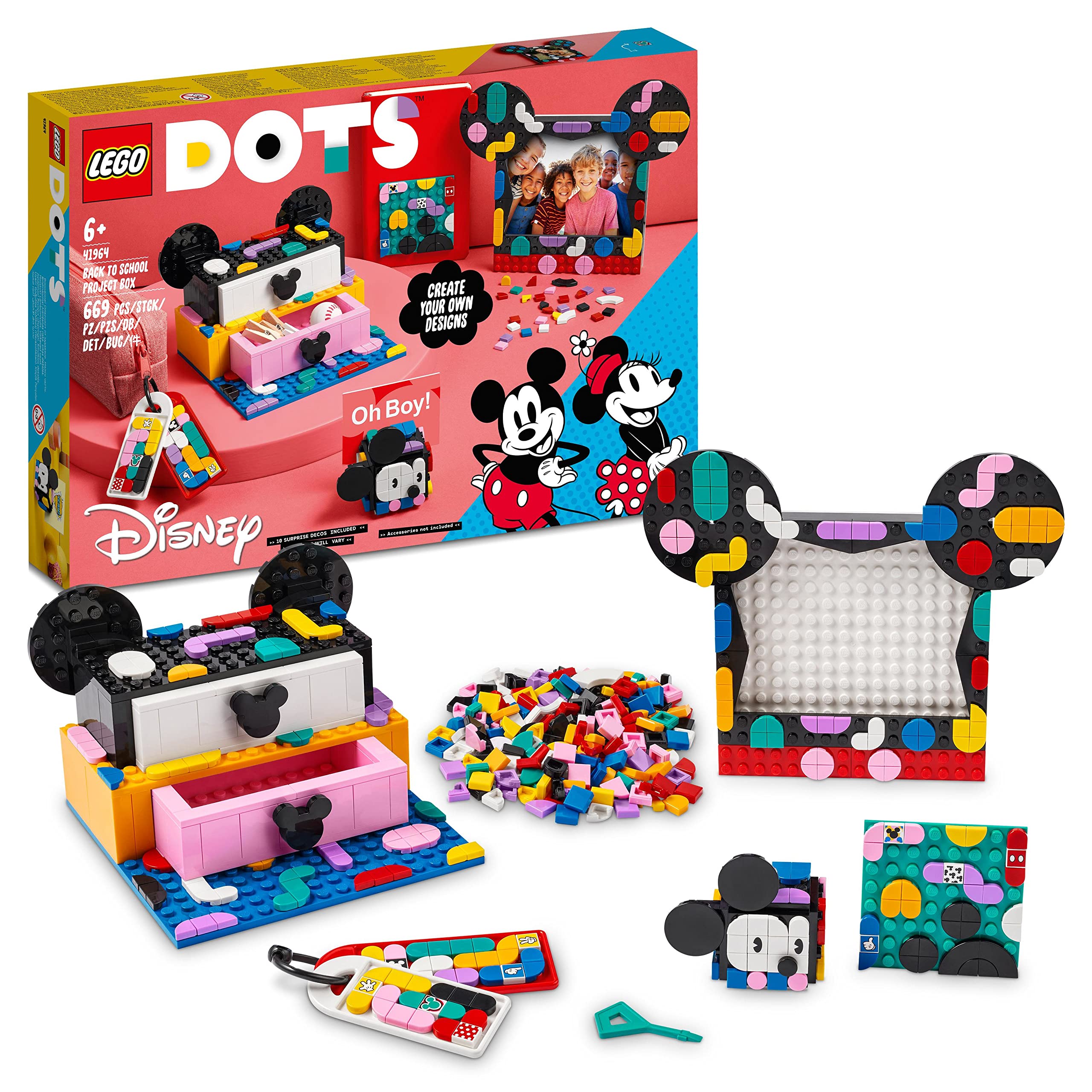 Amazon.com: Lego® DOTS Disney Mickey Mouse & Minnie Mouse Back-to
