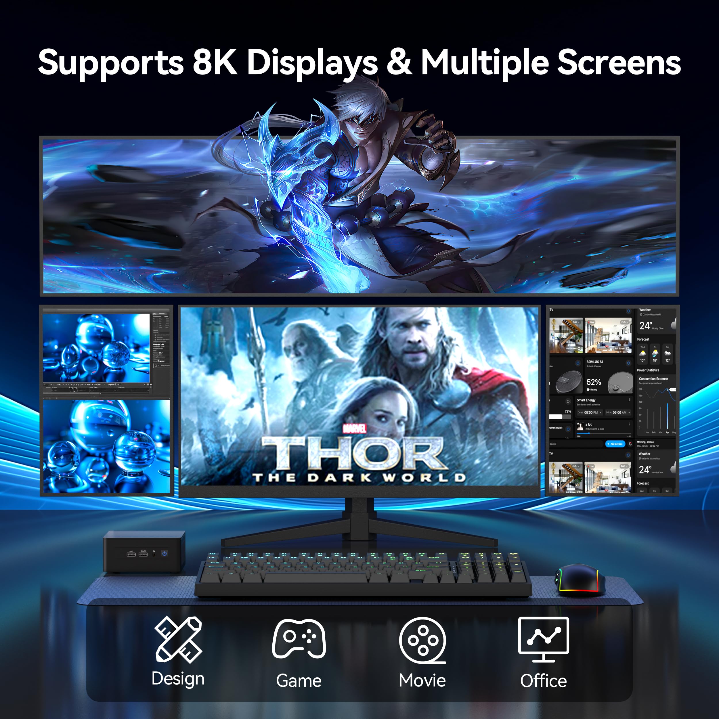 Intel NUC 12 Pro Mini PC, Core i5-1240P (12C/16T, up to 4.4GHz