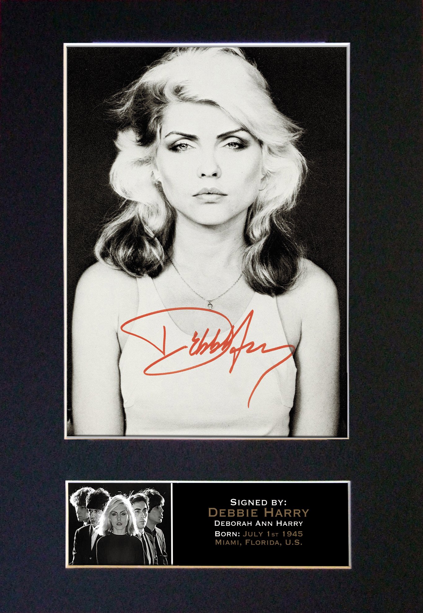 DEBBIE HARRY BLONDIE Signed Autograph Mounted Photo Reproduction