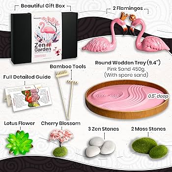 Amazon.com: Flamingo Zen Garden Kit for Desk, Cute Japanese
