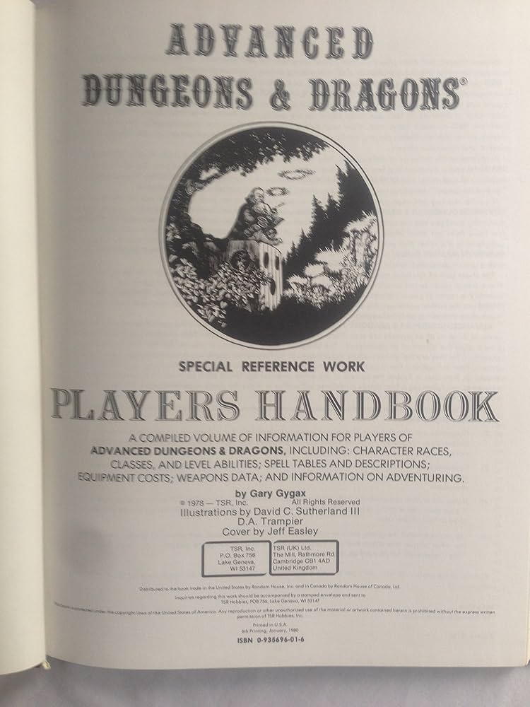Advanced Dungeons & Dragons Player's Handbook, Special Reference