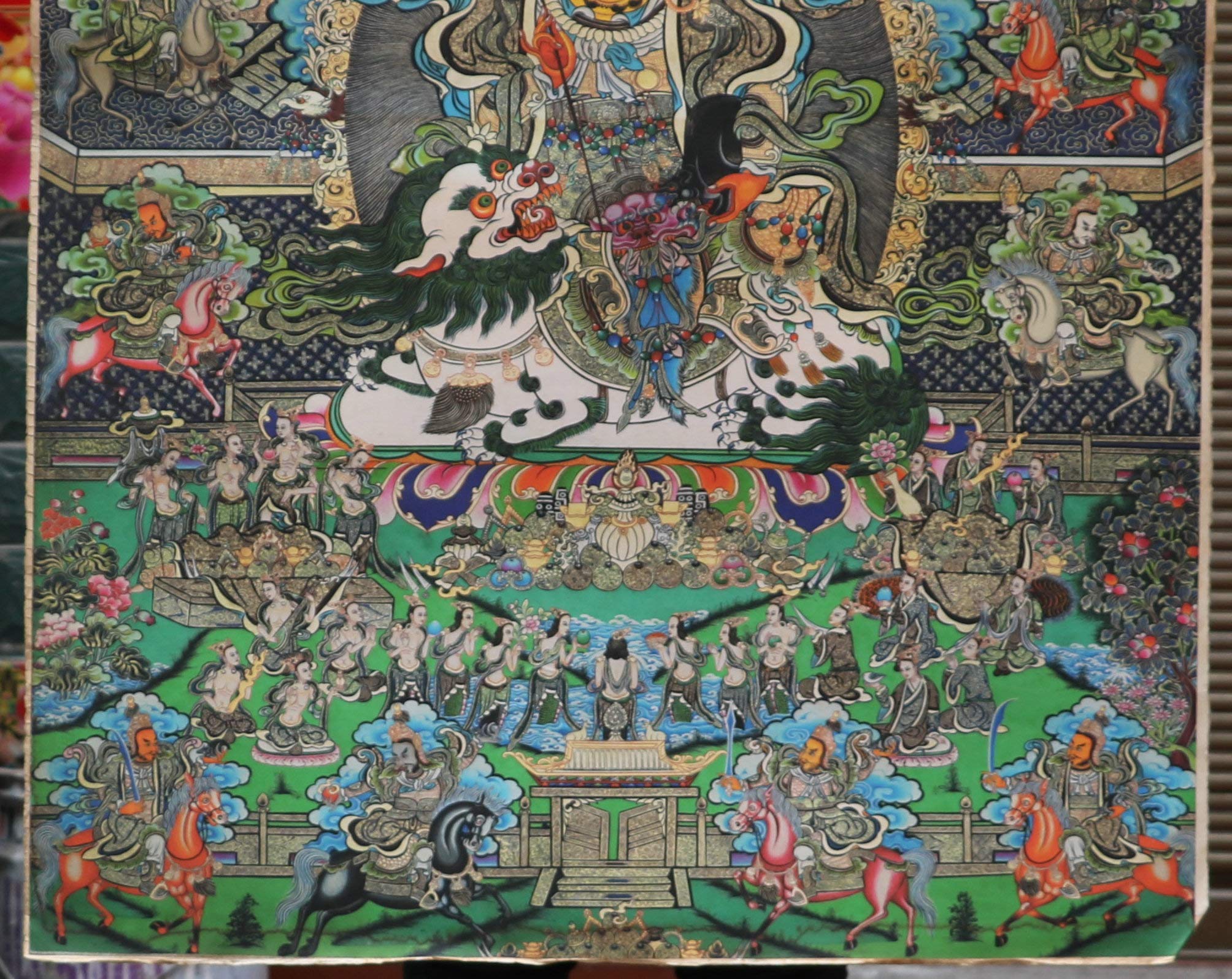 Amazon.co.jp: 36インチ チベット仏教神仏陀&女神ペーパータンカ絵画