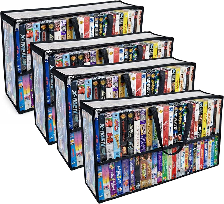 Amazon.com: Evelots 4 Pack-VHS Movie Tape Storage Bag/Case, Clear
