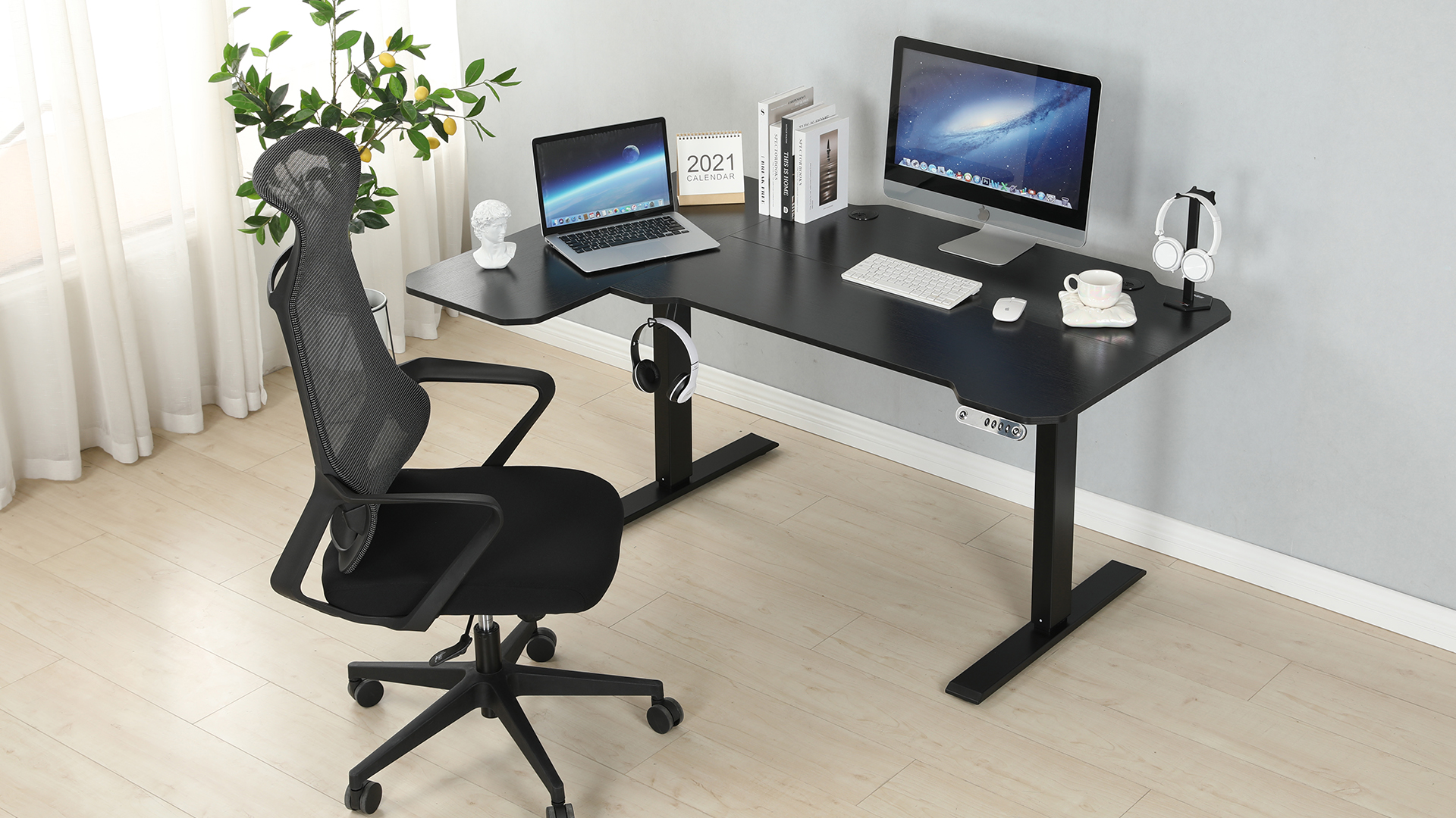 Amazon | Radlove パソコンデスク 電動昇降式 デスク 幅150CM×奥行