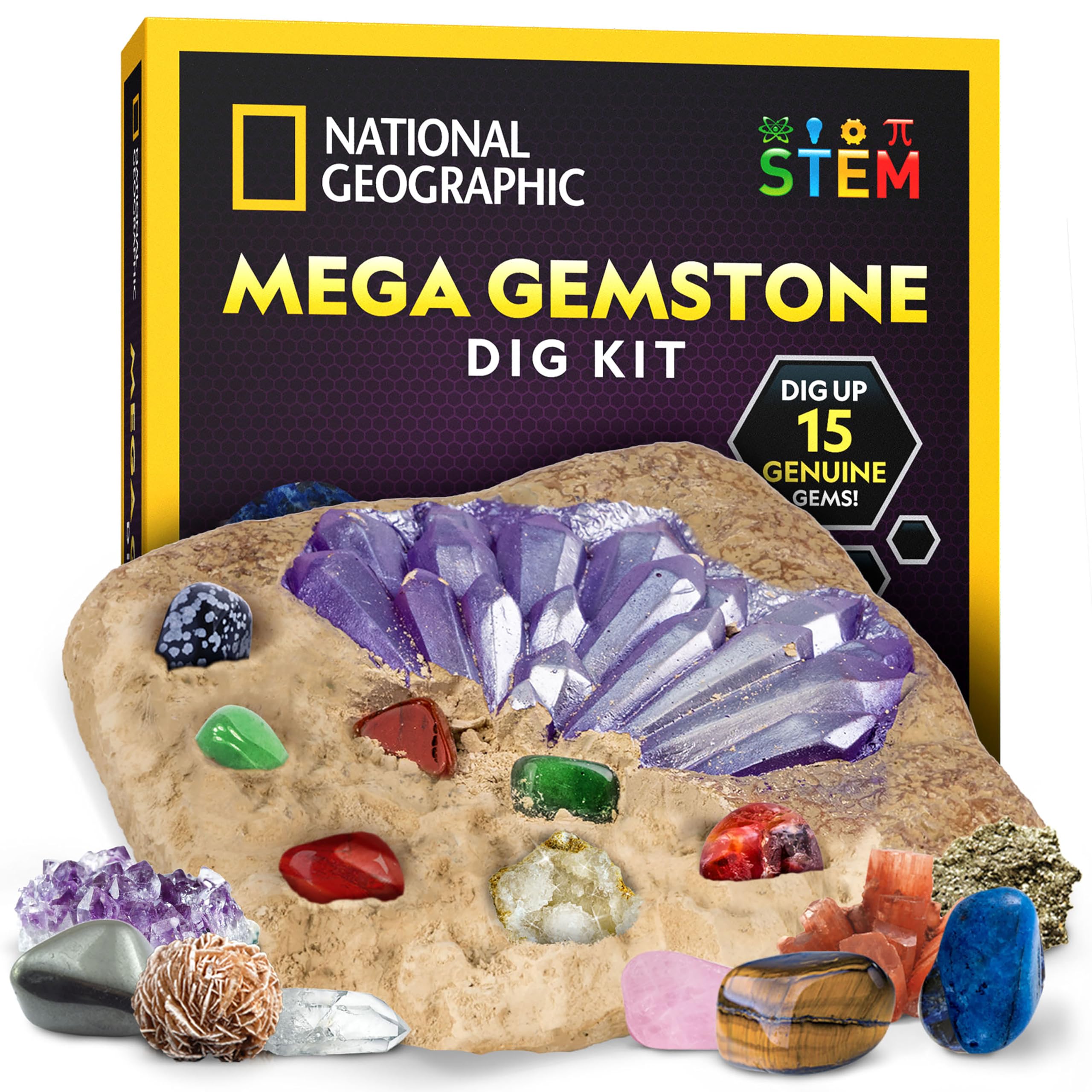 Amazon | ナショナルジオグラフィック Mega Gemstone 発掘キット – 15