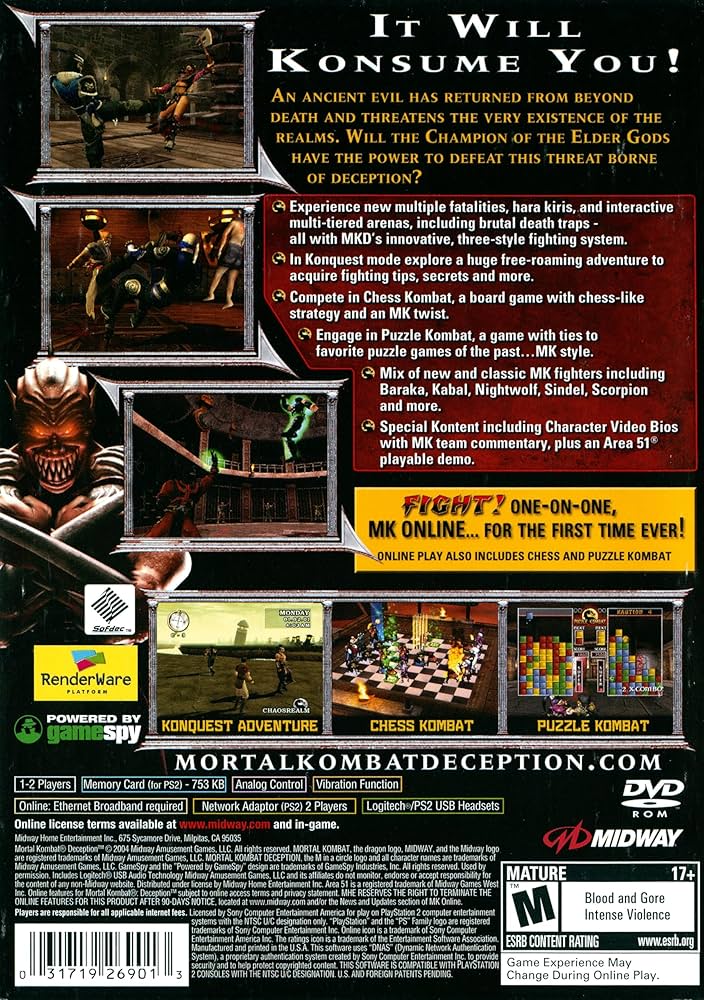Amazon.com: Mortal Kombat Deception - PlayStation 2 (Renewed